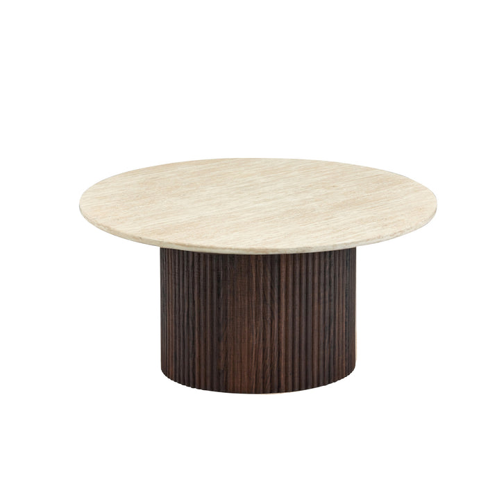 Japandi Salontafel Gemont Set 2-in-1 Travertin Look