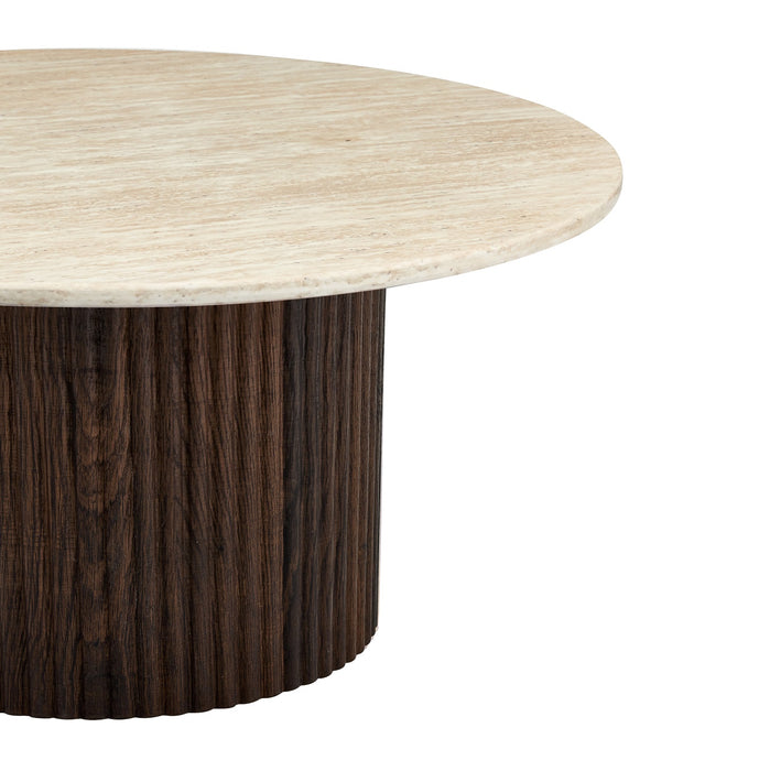 Japandi Salontafel Gemont Set 2-in-1 Travertin Look
