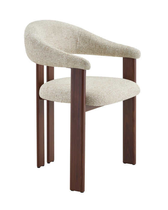 Japandi Esszimmerstuhl MOUZ Leinen Stone Walnuss