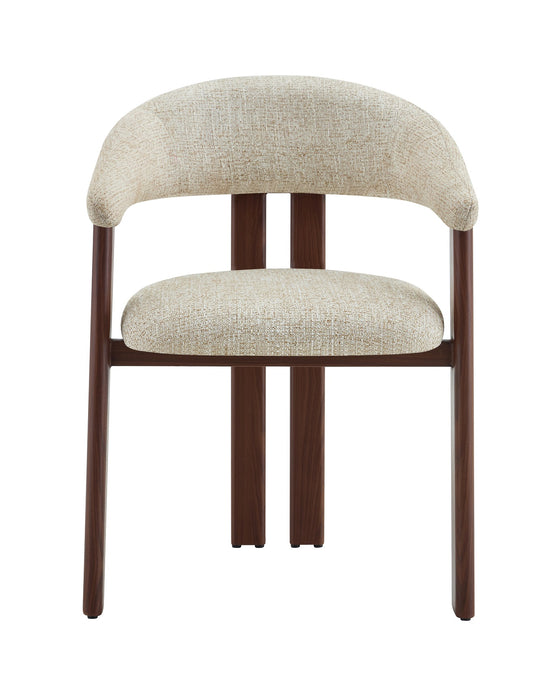 Japandi Esszimmerstuhl MOUZ Leinen Stone Walnuss