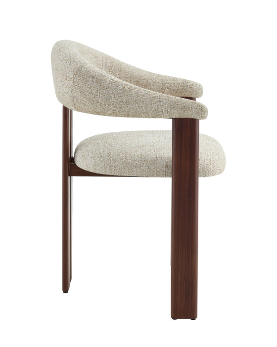 Japandi Esszimmerstuhl MOUZ Leinen Stone Walnuss