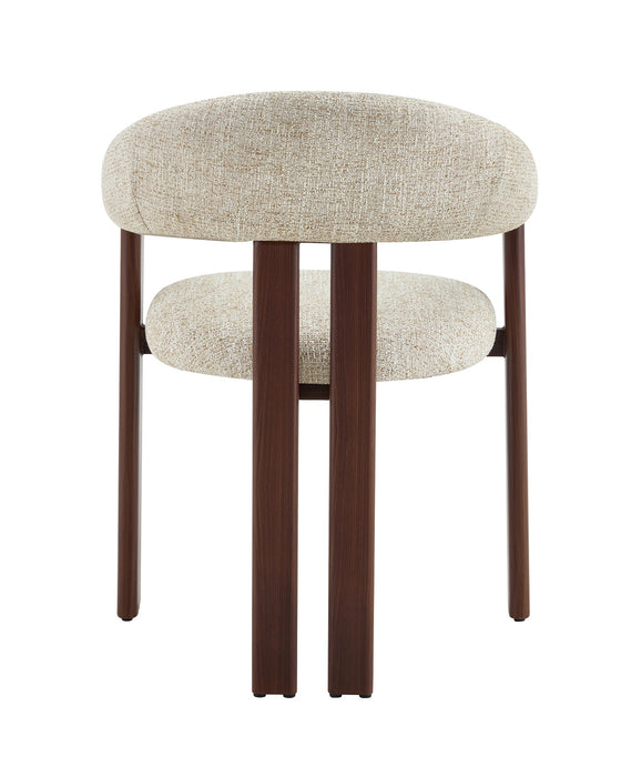 Japandi Esszimmerstuhl MOUZ Leinen Stone Walnuss