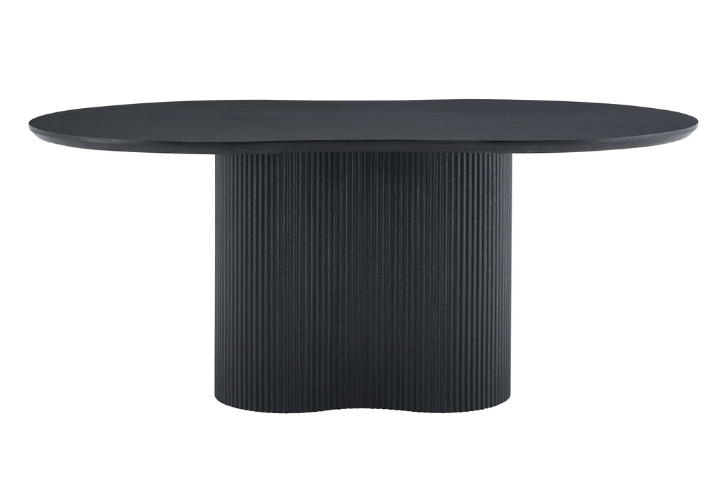 Japandi Eettafel Chivres Zwart 220 cm