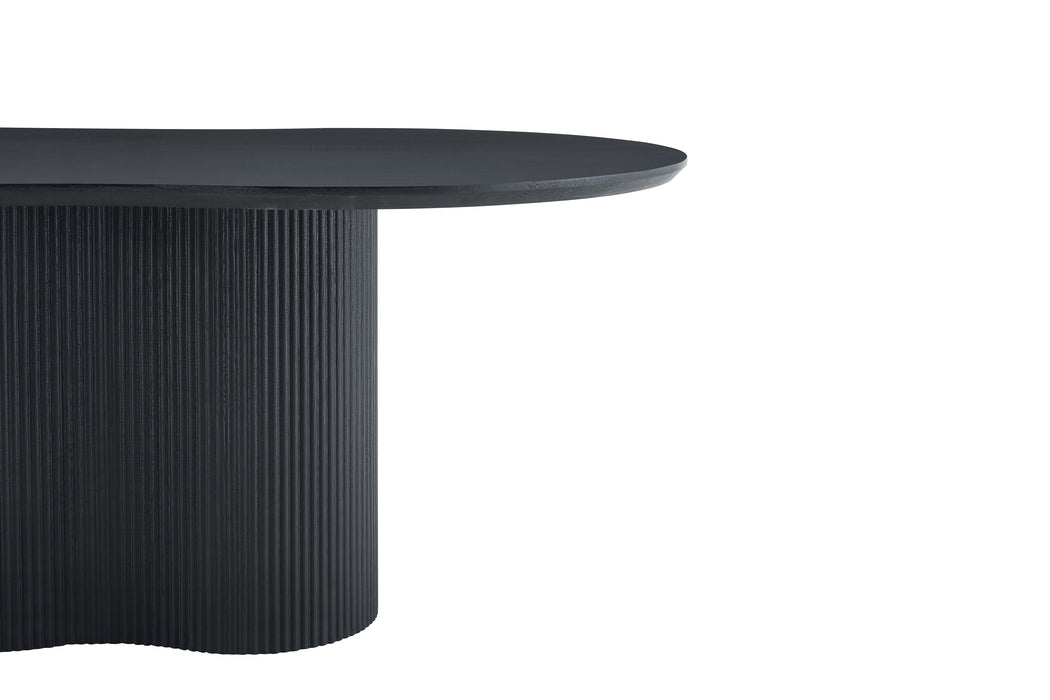 Japandi Eettafel Chivres Zwart 220 cm