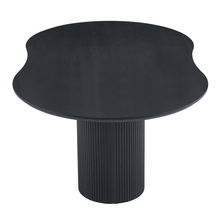 Japandi Eettafel Chivres Zwart 180 cm