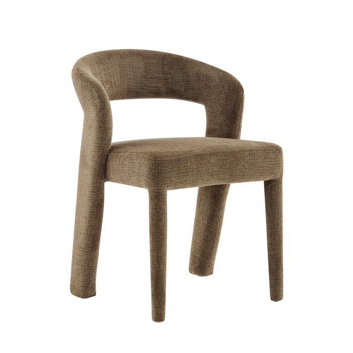 Japandi Eetkamerstoel ANDUZ Bouclé Taupe