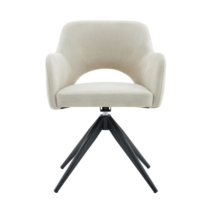 Draaibare Eetkamerstoel Moulin Creme Linnen