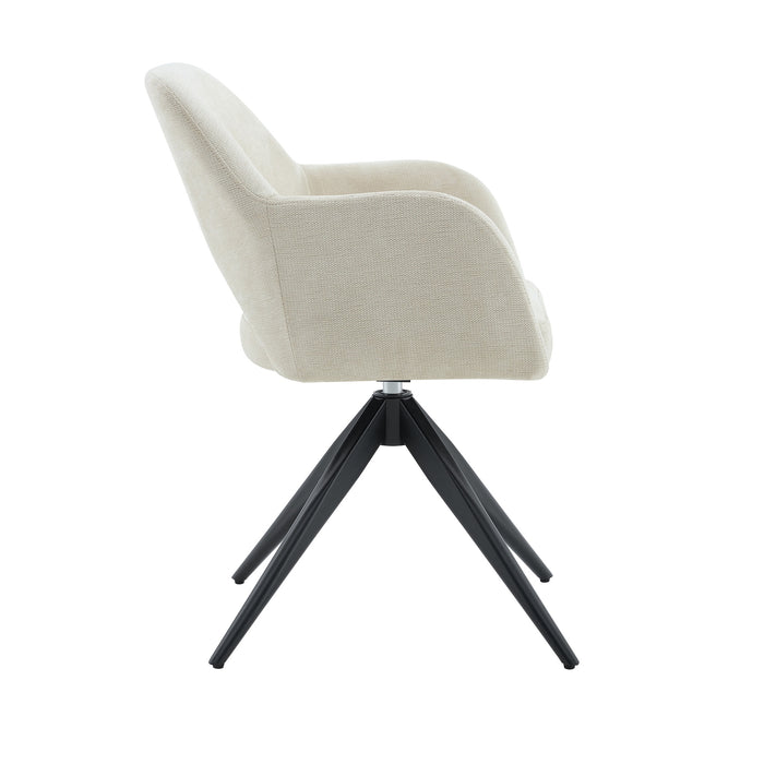 Draaibare Eetkamerstoel Moulin Creme Linnen