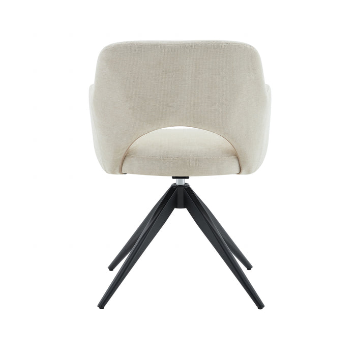 Draaibare Eetkamerstoel Moulin Creme Linnen