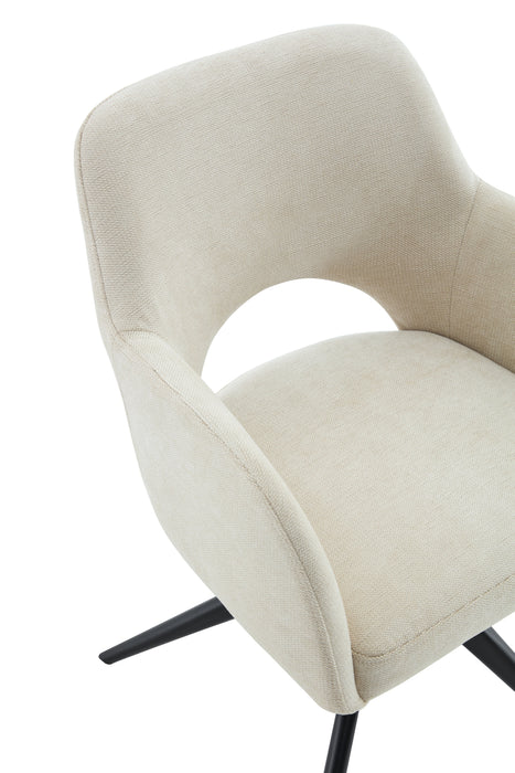 Draaibare Eetkamerstoel Moulin Creme Linnen