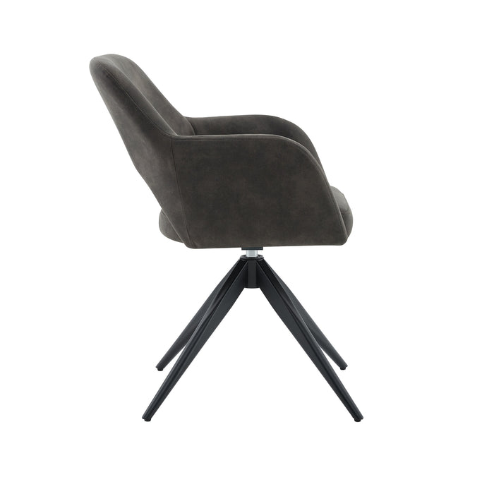 Drehbarer Esszimmerstuhl Moulin Mikrofaserleder Anthrazit