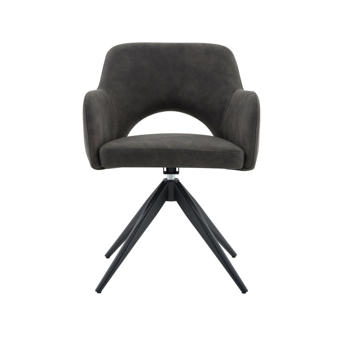 Drehbarer Esszimmerstuhl Moulin Mikrofaserleder Anthrazit