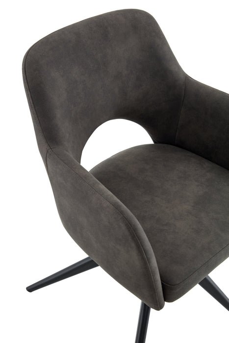 Drehbarer Esszimmerstuhl Moulin Mikrofaserleder Anthrazit