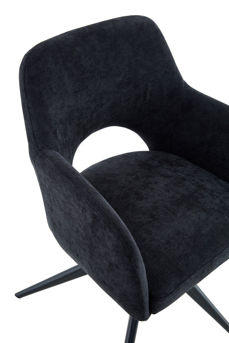 Draaibare Eetkamerstoel Moulin Zwart Linnen