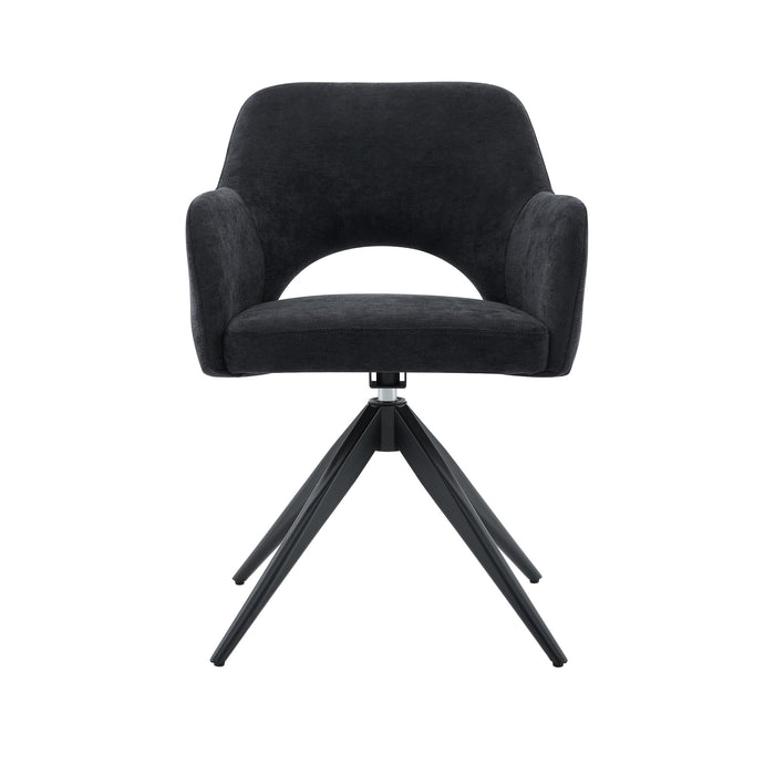 Draaibare Eetkamerstoel Moulin Zwart Linnen