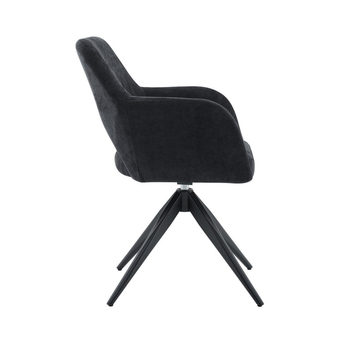 Draaibare Eetkamerstoel Moulin Zwart Linnen