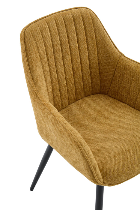 Eetkamerstoel AUTIEN Linnen Okergeel