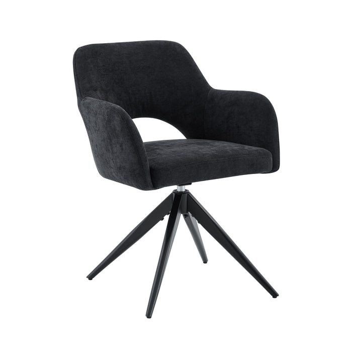 Draaibare Eetkamerstoel Moulin Zwart Linnen