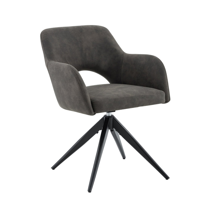 Drehbarer Esszimmerstuhl Moulin Mikrofaserleder Anthrazit