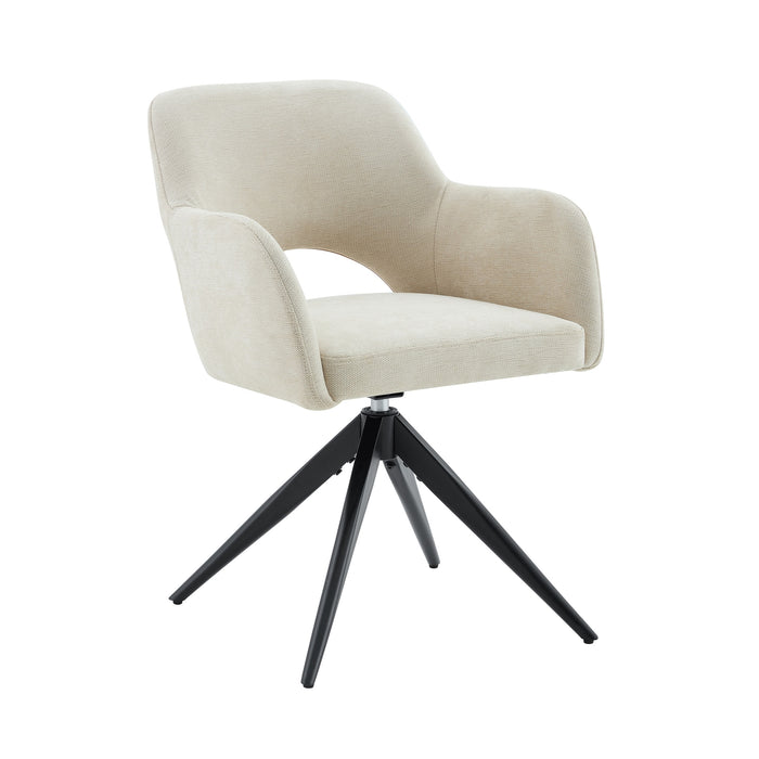 Draaibare Eetkamerstoel Moulin Creme Linnen