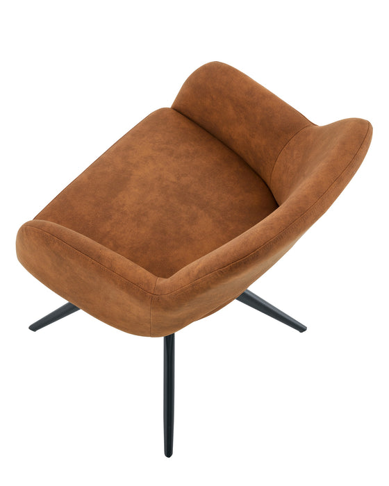 Drehbarer Esszimmerstuhl Moulin Mikrofaserleder Cognac