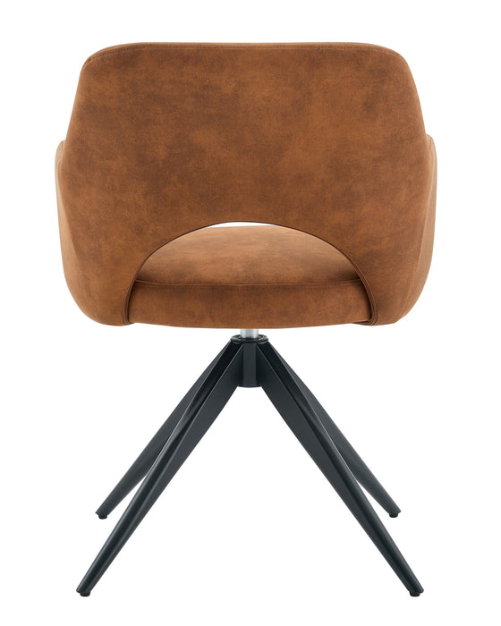 Drehbarer Esszimmerstuhl Moulin Mikrofaserleder Cognac