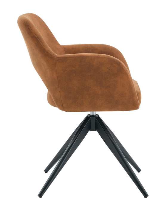 Drehbarer Esszimmerstuhl Moulin Mikrofaserleder Cognac
