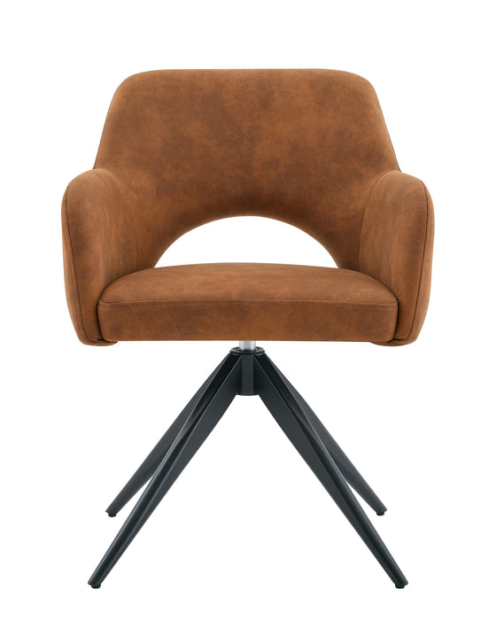 Drehbarer Esszimmerstuhl Moulin Mikrofaserleder Cognac