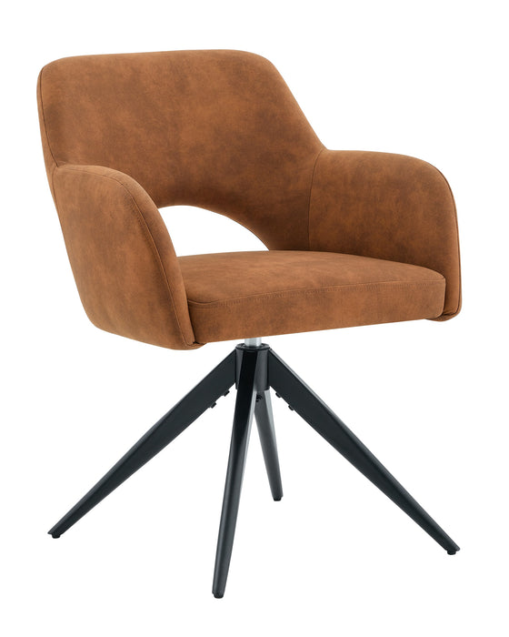 Drehbarer Esszimmerstuhl Moulin Mikrofaserleder Cognac
