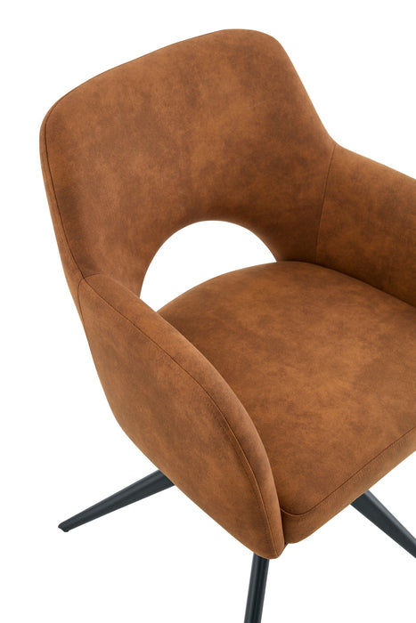 Drehbarer Esszimmerstuhl Moulin Mikrofaserleder Cognac