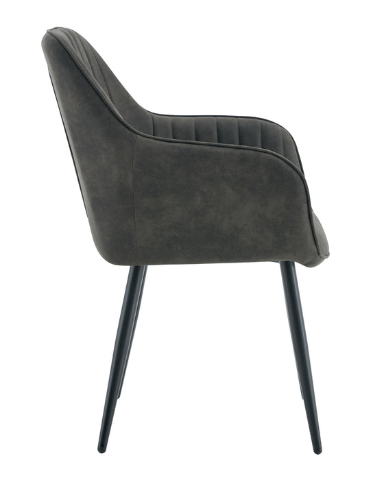 Eetkamerstoel AUTIEN Leer Antraciet