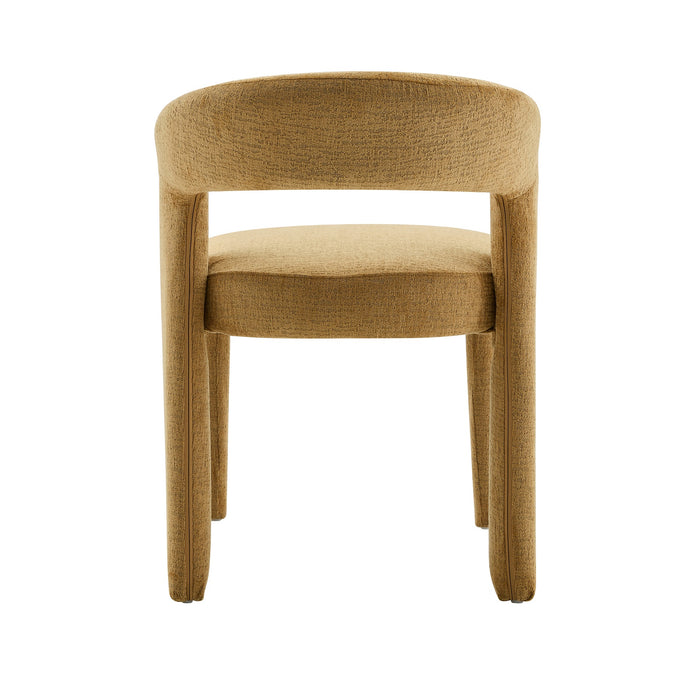 Japandi Eetkamerstoel ANDUZ Bouclé Cognac