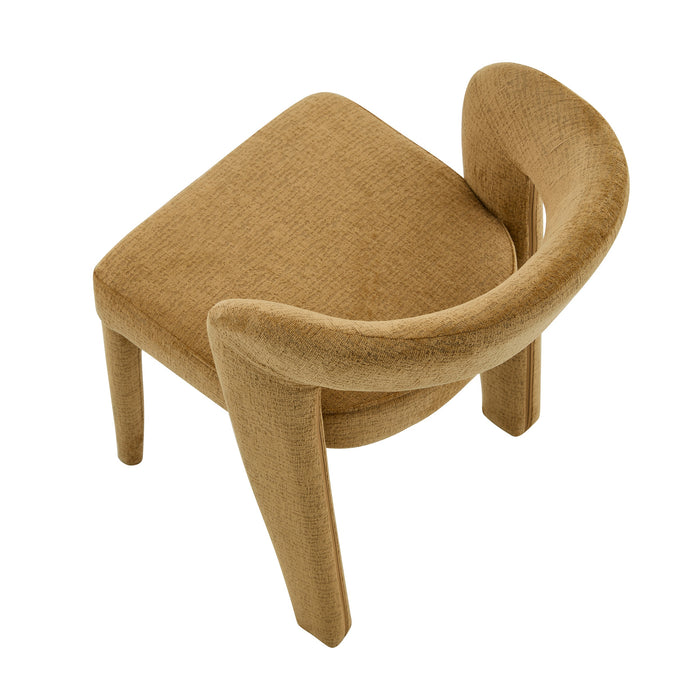 Japandi Eetkamerstoel ANDUZ Bouclé Cognac