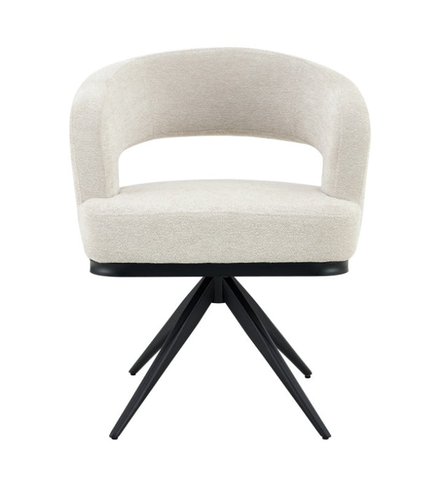 Chaise de salle à manger Japandi Belfort – Bouclé Stone