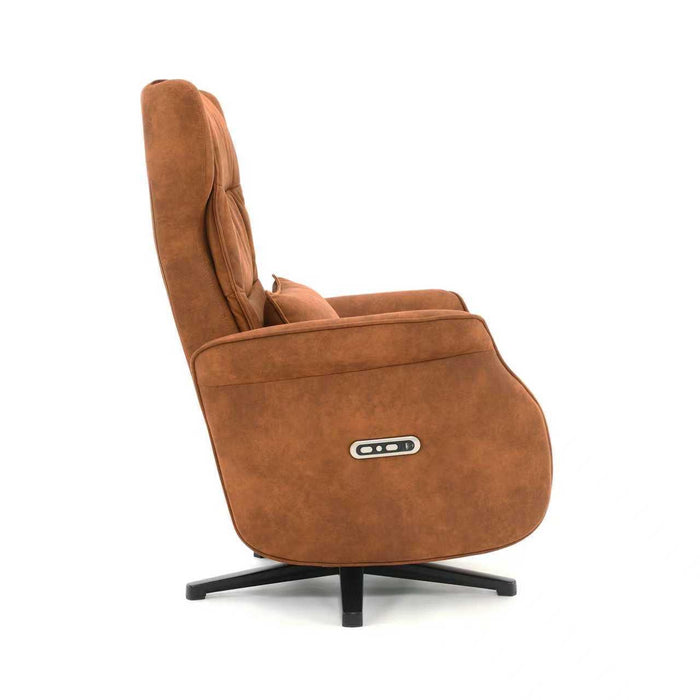 Elektrisch Relax Fauteuil Micro Suede Teron Cognac