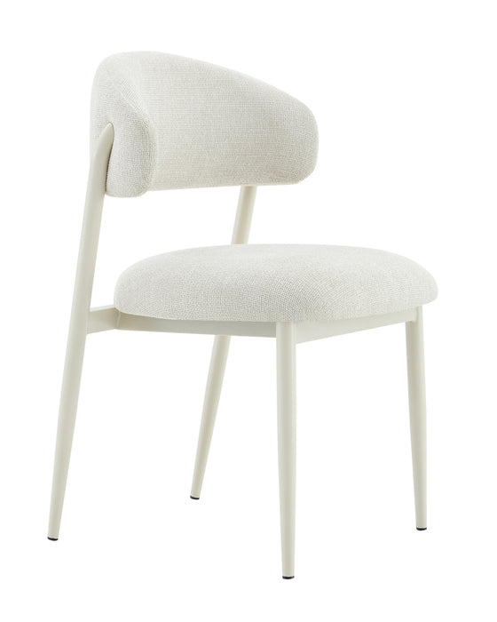 Japandi Esszimmerstuhl CHAUM Leinen Taupe Elfenbein