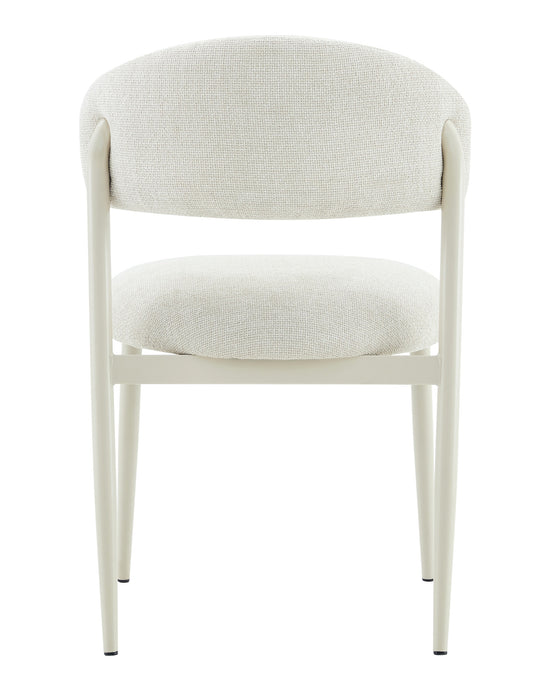 Japandi Esszimmerstuhl CHAUM Leinen Taupe Elfenbein