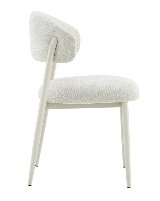 Japandi Esszimmerstuhl CHAUM Leinen Taupe Elfenbein