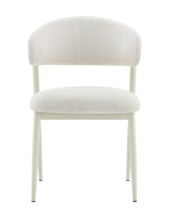 Japandi Esszimmerstuhl CHAUM Leinen Taupe Elfenbein