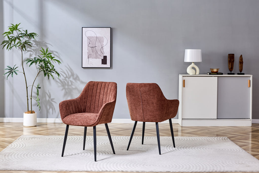 Chaise de salle à manger AUTIEN Lin Bordeaux