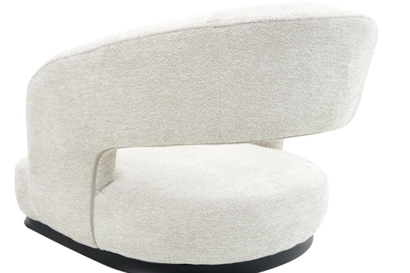 Chaise de salle à manger Japandi Belfort – Bouclé Stone