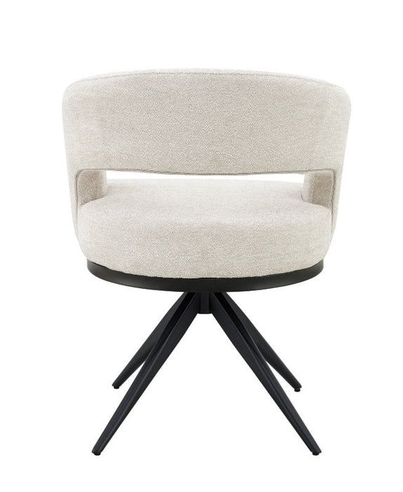 Japandi Eetkamerstoel Belfort Bouclé Stone Set van 2