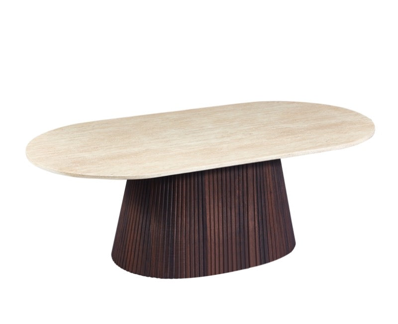 Japandi Salontafel Gemont Travertin Look 130 cm