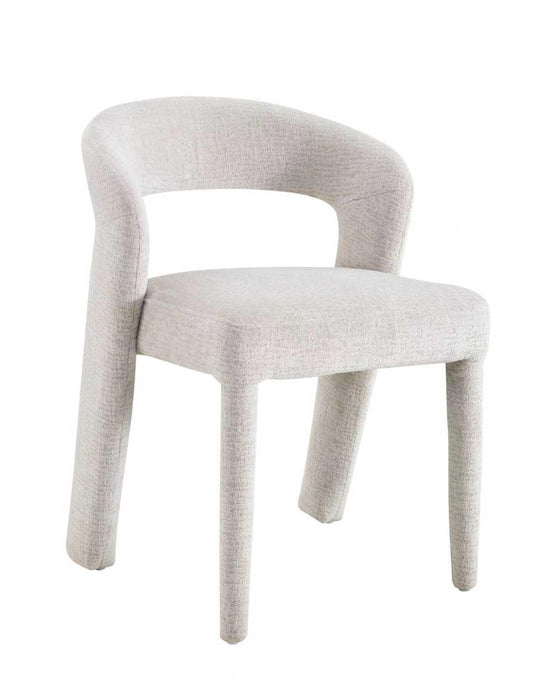 Chaise de salle à manger Japandi ANDUZ Bouclé stone