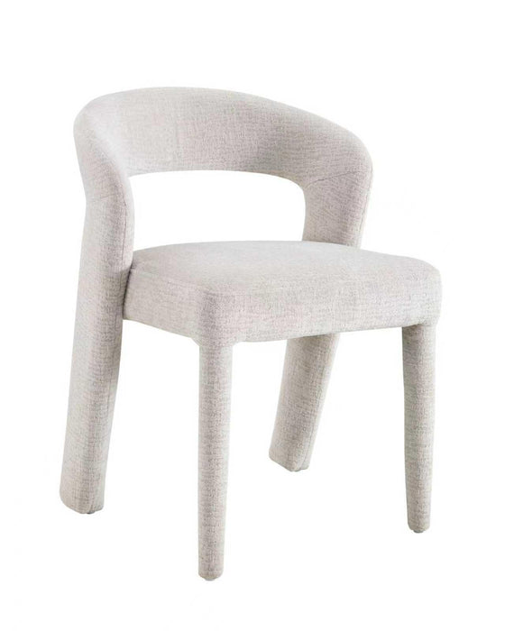 Japandi Eetkamerstoel ANDUZ Bouclé Stone Set van 2