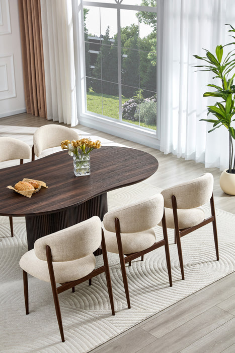 Japandi Eettafel Loubier Walnootkleur 220 cm