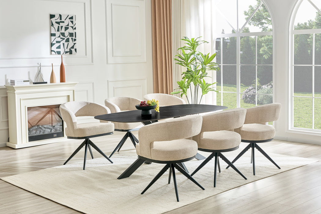 Eettafel VABRE Keramiek Zwart 180 cm