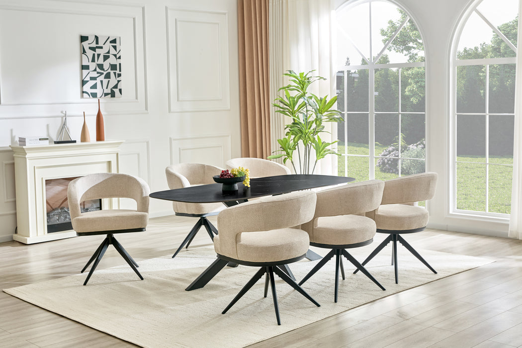 Eettafel VABRE Keramiek Zwart 180 cm