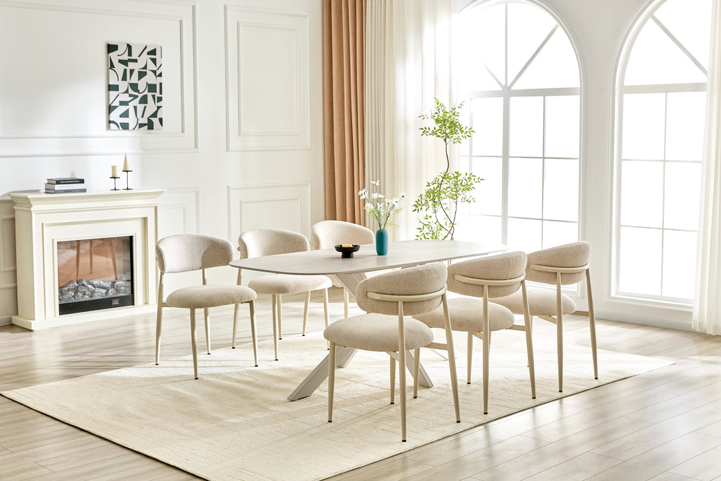 Eettafel VABRE Keramiek Creme 180 cm