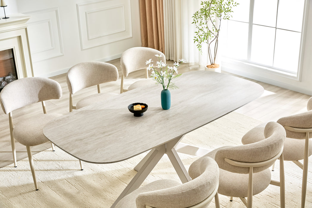 Eettafel VABRE Keramiek Creme 180 cm